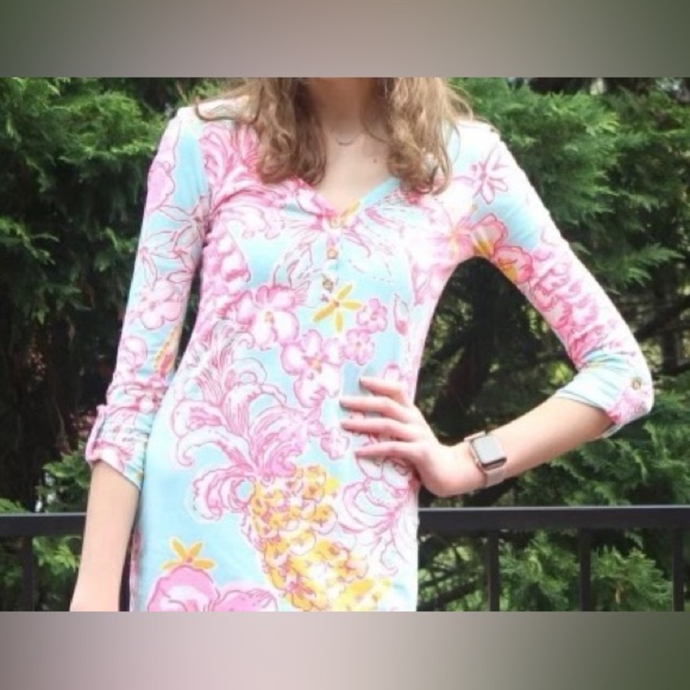 Lilly Pulitzer floral long sleeve dress - Picture 4 of 4